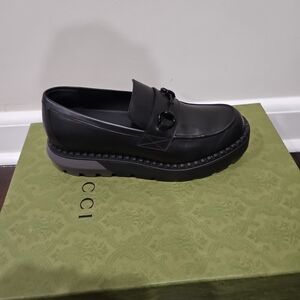 Gucci Sierra Calf Leather Platform Lug Horsebit Loafers